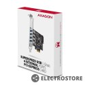 AXAGON PCEU-43RS Kontroler PCIe 4x port USB 3.2 GEN 1, UASP, chipset Renesas, 15-pin SATA zasilacz