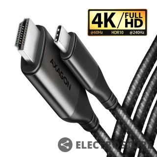 AXAGON RVC-HI2MC Adapter aktywny USB-C -> HDMI 2.0 4K/60Hz Aluminum, 1.8m kabel