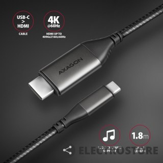 AXAGON RVC-HI2MC Adapter aktywny USB-C -> HDMI 2.0 4K/60Hz Aluminum, 1.8m kabel