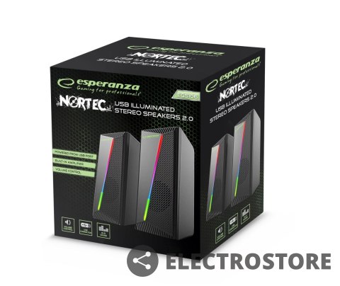 Esperanza Głośniki 2.0 USB LED Rainbow Nortec Esperanza Głośniki 2.0 USB LED Rainbow Nortec