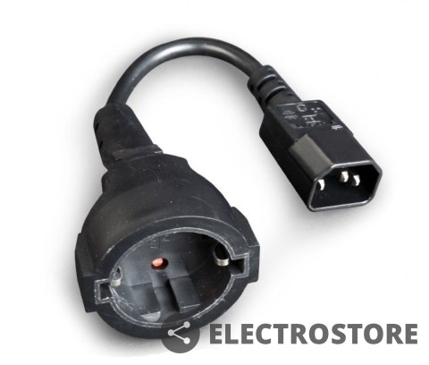 Gembird Adapter zasilania IEC320 C14->SCHUKO(F) 15 cm Gembird Adapter zasilania IEC320 C14->SCHUKO(F) 15 cm