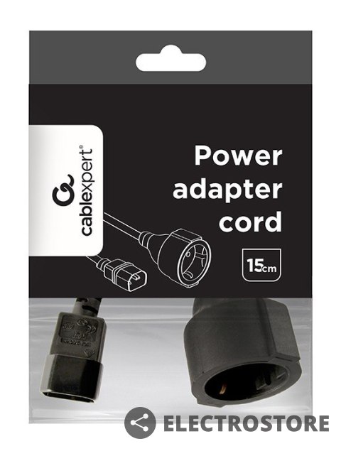 Gembird Adapter zasilania IEC320 C14->SCHUKO(F) 15 cm Gembird Adapter zasilania IEC320 C14->SCHUKO(F) 15 cm