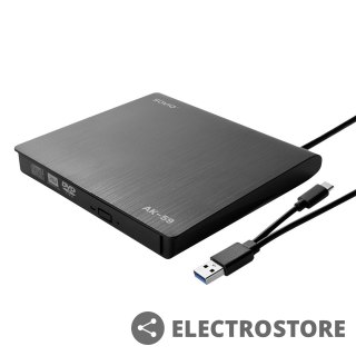 Savio Zewnętrzna nagrywarka typu Slim CD/DVD R/RW, USB-C/USB-A, AK-59