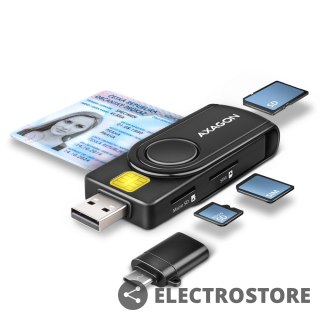 AXAGON CRE-SMP2A Czytnik kart identyfikacyjnych & SD/microSD/SIM card PocketReader USB