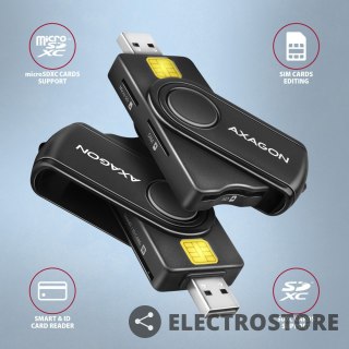 AXAGON CRE-SMP2A Czytnik kart identyfikacyjnych & SD/microSD/SIM card PocketReader USB