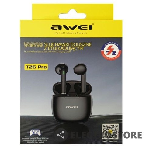 AWEI Słuchawki Bluetooth 5.3 T26 Pro TWS Black AWEI Słuchawki Bluetooth 5.3 T26 Pro TWS Black