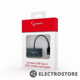 Gembird Czytnik kart na USB-C SDXC/combo/czarny