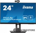 IIYAMA Monitor 23.8 cala XUB2490HSUC-B5 IPS,FHD,CAM,MIC,HDMI,DP,HAS(150mm)