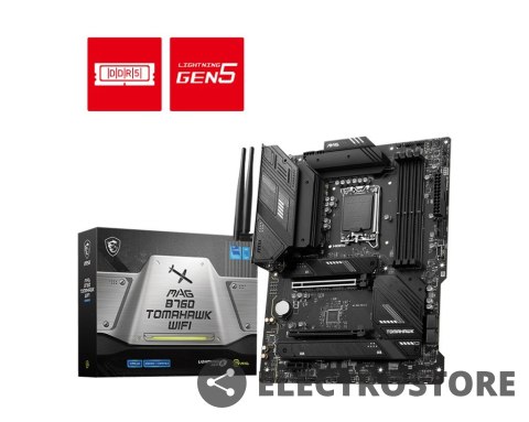 MSI Płyta główna MAG B760 TOMAHAWK WIFI s1700 4DDR5 DP/HDMI ATX MSI Płyta główna MAG B760 TOMAHAWK WIFI s1700 4DDR5 DP/HDMI ATX