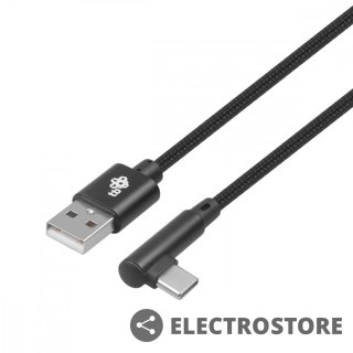 TB Kabel USB-USB C 1.5m kątowy, czarny sznurek