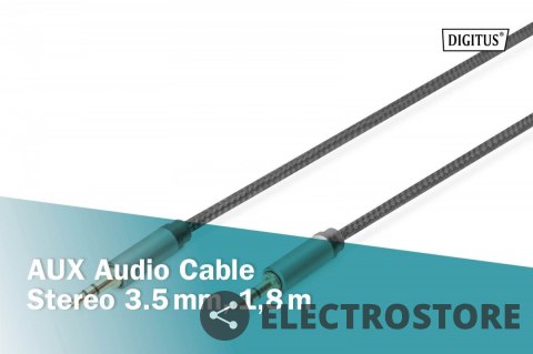 Digitus Kabel połączeniowy audio MiniJack Stereo Typ 3.5mm/3.5mm M/M nylon 1,8m Digitus Kabel połączeniowy audio MiniJack Stereo Typ 3.5mm/3.5mm M/M nylon 1,8m