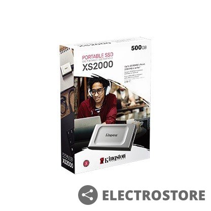 Kingston Dysk SSD XS2000 500GB USB3.2 Gen2.2 Zewnętrzny Kingston Dysk SSD XS2000 500GB USB3.2 Gen2.2 Zewnętrzny