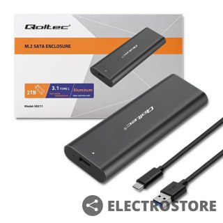 Qoltec Obudowa | kieszeń do dysków M.2 SATA SSD | NGFF | USB typ C