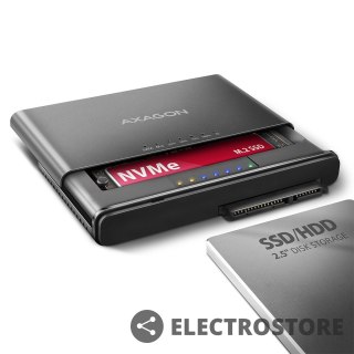 AXAGON ADSA-CC Adapter USB-C 10Gbps NVMe M.2 2.5/3.5 SSD&HDD Clone Master 2