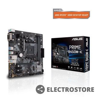 Asus Płyta główna PRIME B450M-K II AM4 2D DR4 DVI/DSUB/USB3.1/M.2 mATX