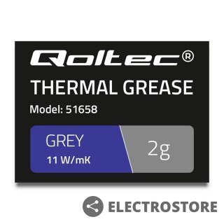 Qoltec Pasta termoprzewodząca | 11W/m-K | 2g | szara