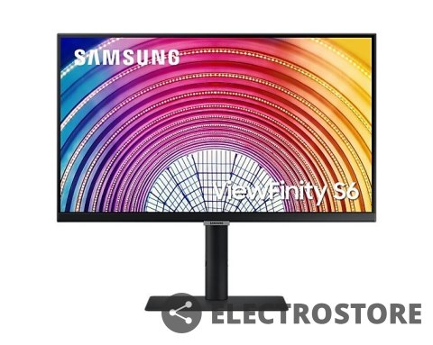 Samsung Monitor 24 cale ViewFinity S6 IPS 2560x1440 WQHD 16:9 1xHDMI 1xDP 3xUSB 3.0, 1xUSB 2.0 5ms HAS+PIVOT płaski 3 lata on-site (LS24