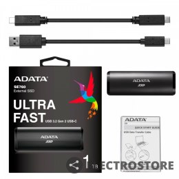 Adata Dysk zewnętrzny SSD SE760 1TB USB3.2-A/C Czarny