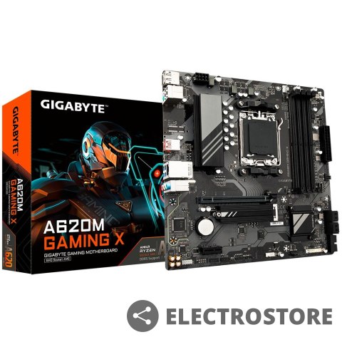 Gigabyte Płyta główna A620M GAMING X AM5 4DDR5 HDMI/DP M.2 mATX Gigabyte Płyta główna A620M GAMING X AM5 4DDR5 HDMI/DP M.2 mATX