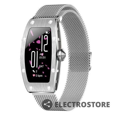 Kumi Smartwatch K18 Svarovski 1.14 cala 80 mAh srebrny