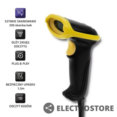 Qoltec Czytnik kodów kreskowych 1D | USB Qoltec Czytnik kodów kreskowych 1D | USB