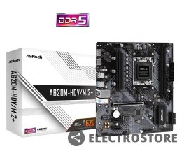 ASRock Płyta główna A620M-HDV/M.2+ AM5 2DDR5 HDMI/DP M.2 mATX