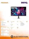 Benq Monitor 31.5 cala PD3205UA LED 4ms/4K/20:1/HDMI/Czarny