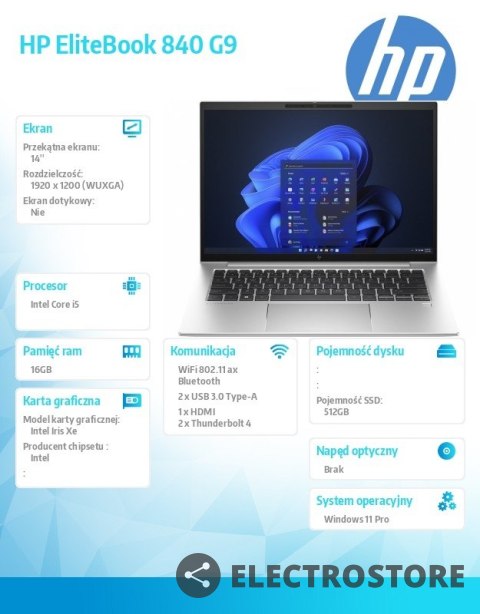 HP Inc. Notebook EliteBook 840 G10 i5-1335U 512GB/16GB/14.0 81A25EA HP Inc. Notebook EliteBook 840 G10 i5-1335U 512GB/16GB/14.0 81A25EA