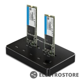 Qoltec Stacja dokujca dysków 2x SSD M.2 SATA | NGFF | USB typ C