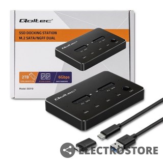 Qoltec Stacja dokujca dysków 2x SSD M.2 SATA | NGFF | USB typ C
