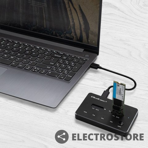 Qoltec Stacja dokujca dysków 2x SSD M.2 SATA | NGFF | USB typ C Qoltec Stacja dokujca dysków 2x SSD M.2 SATA | NGFF | USB typ C