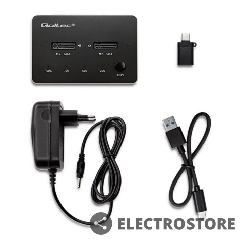 Qoltec Stacja dokujca dysków 2x SSD M.2 SATA | NGFF | USB typ C Qoltec Stacja dokujca dysków 2x SSD M.2 SATA | NGFF | USB typ C
