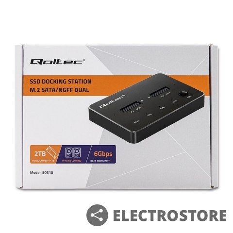 Qoltec Stacja dokujca dysków 2x SSD M.2 SATA | NGFF | USB typ C Qoltec Stacja dokujca dysków 2x SSD M.2 SATA | NGFF | USB typ C
