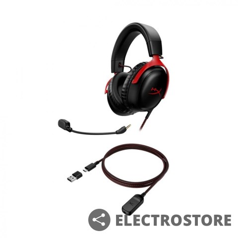 HyperX Zestaw słuchawkowy Cloud III czarno-czerwony HyperX Zestaw słuchawkowy Cloud III czarno-czerwony