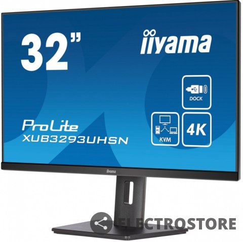 IIYAMA Monitor ProLite XUB3293UHSN 31.5 cala XUB3293UHSN-B5 IPS,4K,USB-C DOCK,KVM,SLIM,2x3W,RJ45 IIYAMA Monitor ProLite XUB3293UHSN 31.5 cala XUB3293UHSN-B5 IPS,4K,USB-C DOCK,KVM,SLIM,2x3W,RJ45