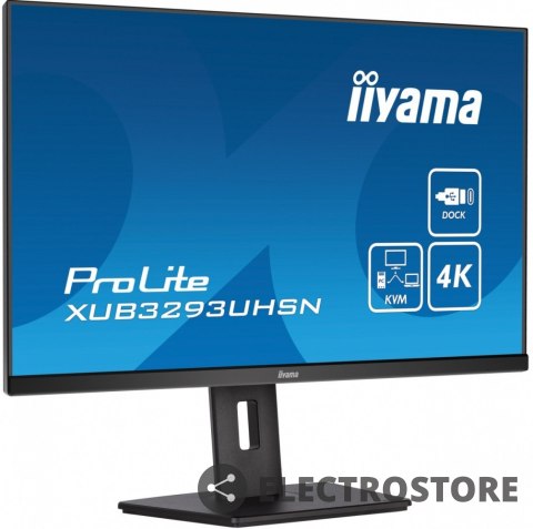 IIYAMA Monitor ProLite XUB3293UHSN 31.5 cala XUB3293UHSN-B5 IPS,4K,USB-C DOCK,KVM,SLIM,2x3W,RJ45 IIYAMA Monitor ProLite XUB3293UHSN 31.5 cala XUB3293UHSN-B5 IPS,4K,USB-C DOCK,KVM,SLIM,2x3W,RJ45