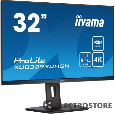 IIYAMA Monitor ProLite XUB3293UHSN 31.5 cala XUB3293UHSN-B5 IPS,4K,USB-C DOCK,KVM,SLIM,2x3W,RJ45 IIYAMA Monitor ProLite XUB3293UHSN 31.5 cala XUB3293UHSN-B5 IPS,4K,USB-C DOCK,KVM,SLIM,2x3W,RJ45