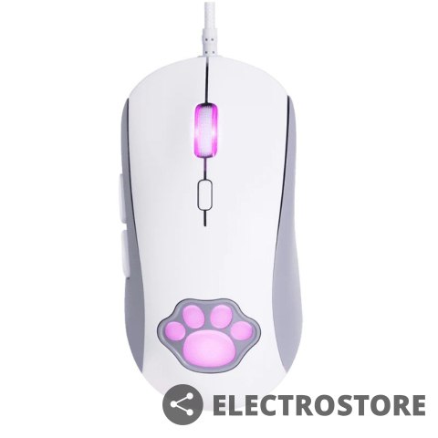 Onikuma Mysz gamingowa CW918 RGB kocia łapka biała