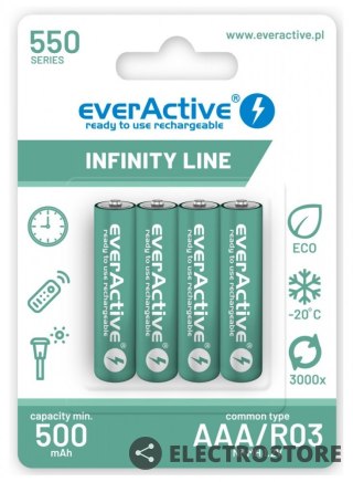 EverActive Akumulatory R03/AAA 550 mAH blister 4 szt. Infinity Line technologia ready to use