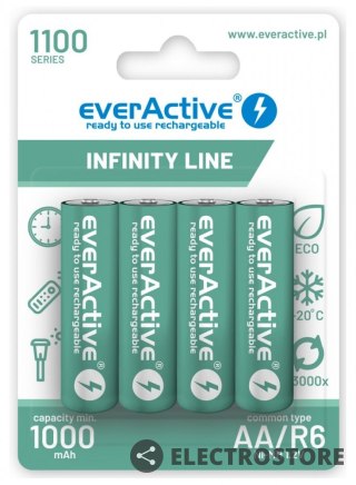 EverActive Akumulatory R6/AA 1100 mAH, blister 4 SZT. INFINITY LINE, technologia ready to use