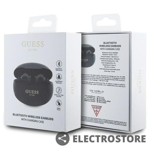 GUESS Słuchawki Bluetooth TWS GUTWST50EK Czarne GUESS Słuchawki Bluetooth TWS GUTWST50EK Czarne