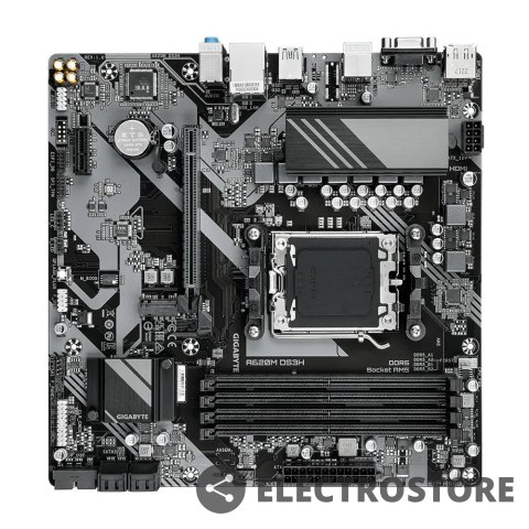 Gigabyte Płyta główna A620M DS3H AM5 4DDR5 HDMI/DP M.2 mATX Gigabyte Płyta główna A620M DS3H AM5 4DDR5 HDMI/DP M.2 mATX
