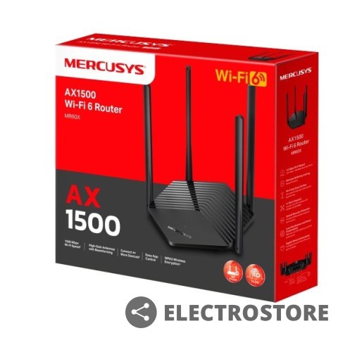 TP-LINK Router Mercusys MR60X WiFi 6 AX1500 2LAN 1WAN