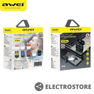 AWEI Słuchawki Bluetooth 5.3 T1 Pro czarno-zielone