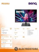 Benq Monitor 32 cale PD3205U LED 5ms/4K/20:1/HDMI/ Czarny