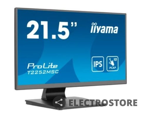 IIYAMA Monitor 22 cale T2252MSC-B2 10 PKT. POJ,IPS,HDMI,DP,2x1W,7H IIYAMA Monitor 22 cale T2252MSC-B2 10 PKT. POJ,IPS,HDMI,DP,2x1W,7H