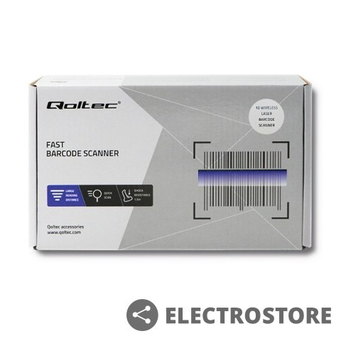 Qoltec Bezprzewodowy czytnik kodów kreskowych 1D | 2.4GHz Qoltec Bezprzewodowy czytnik kodów kreskowych 1D | 2.4GHz
