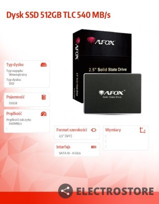 AFOX Dysk SSD 512GB TLC 540 MB/s