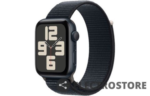 Apple Watch SE GPS, 44mm Koperta z aluminium w kolorze północy z opaską sportową w kolorze północy