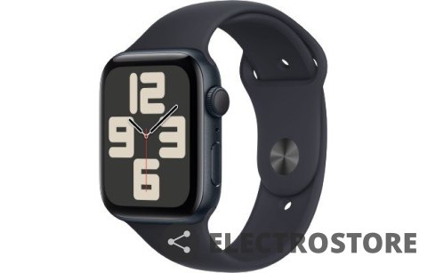 Apple Watch SE GPS, 44mm Koperta z aluminium w kolorze północy z paskiem sportowym w kolorze północy - M/L